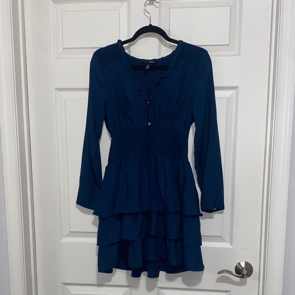 Aqua Flounce Mini Dress